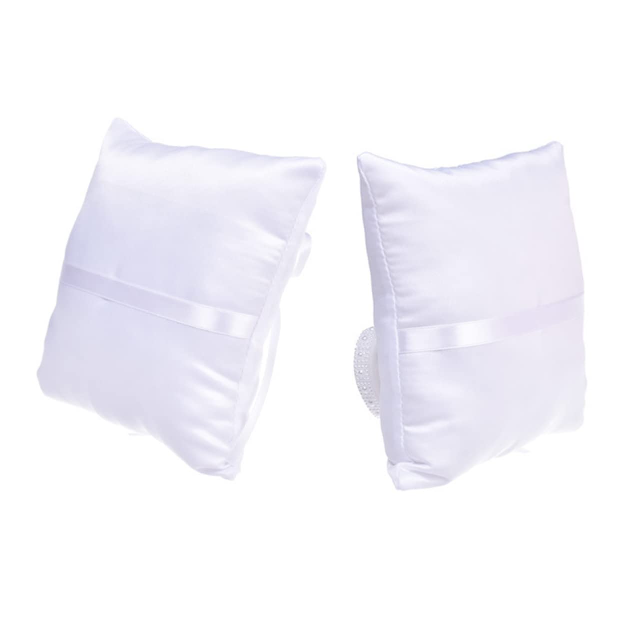 MAGICLULU 3 Pièces Coussin d'alliances de Mariage Coussin d'alliances en Dentelle Oreiller pour Bague de fiançailles Wedding Decorations Oreiller de fête d'anneau de Mariage Blanche