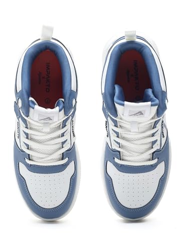 Image of Impakto Alpha Street Sneaker for Men | Lightweight & Soft Cushioned Insole | Padded Collar | High Top Streetwear Causal Shoes | Anti-Skid Sole | Lace-Up Shoes for Casual Outings,Walking & Gym
