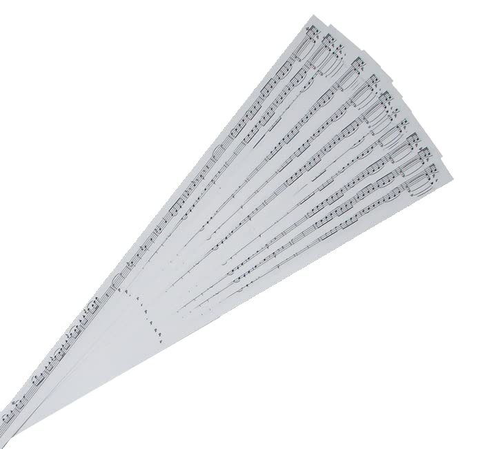 Patterned Paper Strips for Weaving Projects. Paper Strips for Moravian Stars, German Stars and Frobel Stars. 50 strips per pack. (1/2 inch x 19 inch, Musical Notes)