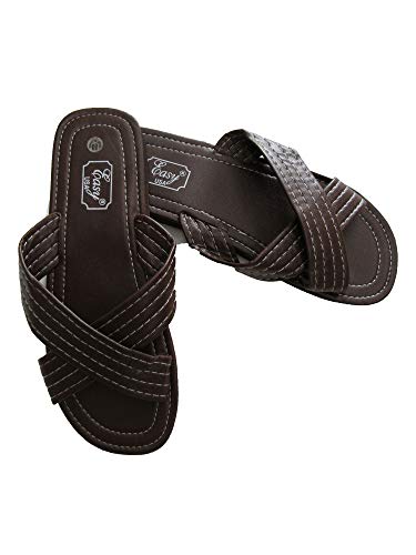 Easy USA Men's Criss Cross Sandals (13, Brown)2