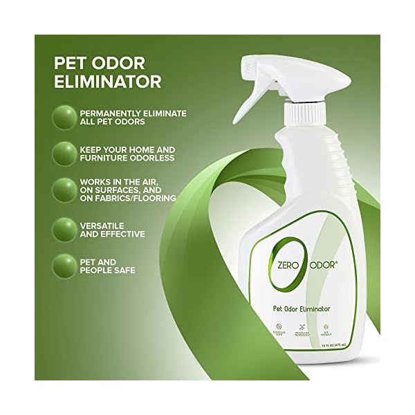 Zero odor - pet odor eliminator - permanently eliminate air & surface odors – patented molecular technology best for carpet, furniture, pet beds - smell great again (over 400 sprays per bottle) - image 7