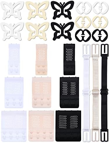 Boao 24 Pieces Bra Strap Clips to Make Racerback, Bra Strap Holders, Elastic Extenders 2,3,4 Hook Accessory Adjustable Connector Clip Non Slip Clips for Women Boao 24 Pieces Bra Strap Clips to Make Racerback, Bra Strap Holders, Elastic Extenders 2,3,4 Hook Accessory Adjustable Connector Clip Non Slip Clips for Women