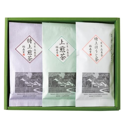 楠森堂 実生在来茶 2種 (特上煎茶80g、特上ほうじ茶30g) セット・3種 (特上煎茶80g、特上ほうじ茶30g、上煎茶80g) セット・特上煎茶80g、蔵出し煎茶80gセット (実生在来茶3種)