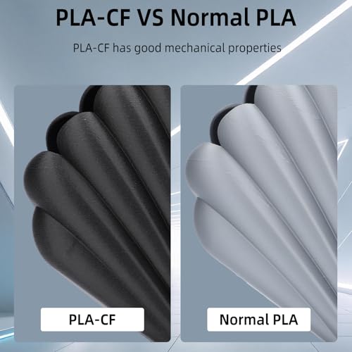 Image of 3DHoJor Carbon Fiber PLA Filament 1.75mm Black 1KG, PLA-CF Filament 3D Printer Filament Dimensional Accuracy + /- 0.03mm, Fits for Most FDM 3D Printers-Black