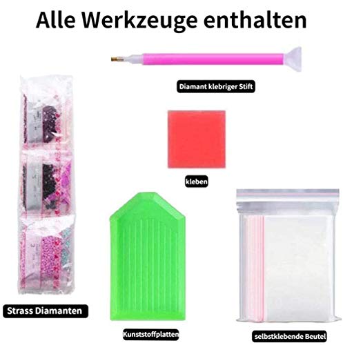 Diamond Painting,Diamant Painting Bilder,DIY Cross Stickerei Malerei Kits,Wohnzimmer Schlafzimmer B¨¹ro Wand Und Eingang Dekoration£¨30x40cm/12x16 Zoll£© – Bild 7