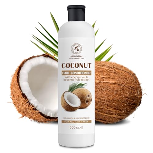 Coconut Haare Conditioner 500ml - Natürliches Haarspülung mit Kokosöl - Kokosnuss Fruchtextrakt - Weiche und Geschmeidige Haare - Haarglanz - Haarpflege - für alle Haartypen