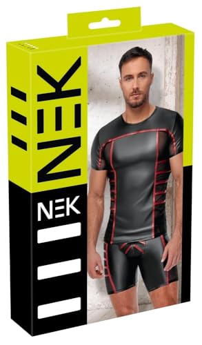Chemise noir rouge casual vêtement homme tendance taille L NEK
