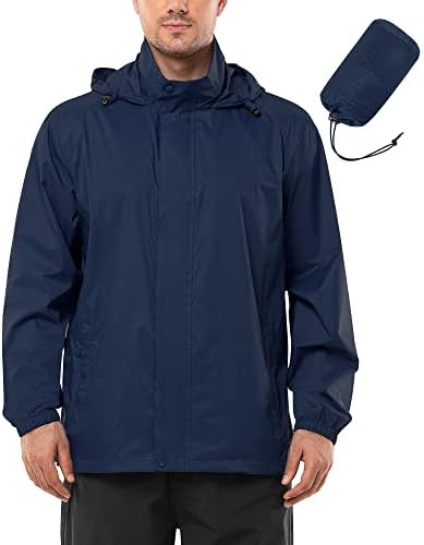 Outdoor Ventures Regenjacke Herren Wasserdicht Ultraleichte Dünne Jacke | Faltbare Regenmantel Atmungsaktiv Allwetterjacke Windbreaker, Verstaubarer Kapuze, Funktionsjacke für Golf