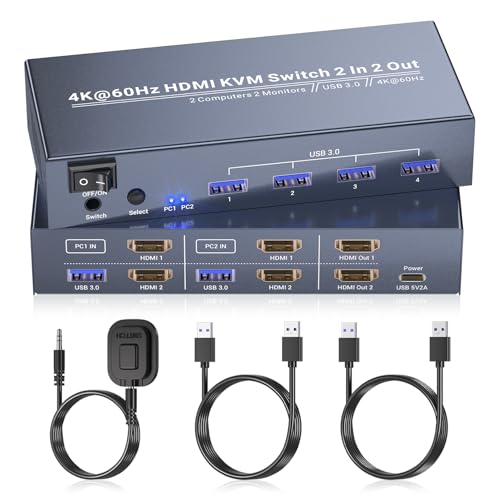 10 Best KVM Switches for Dual Monitor Setups You’ll Love 7 Dual Monitor HDMI KVM Switch for 2 Computers