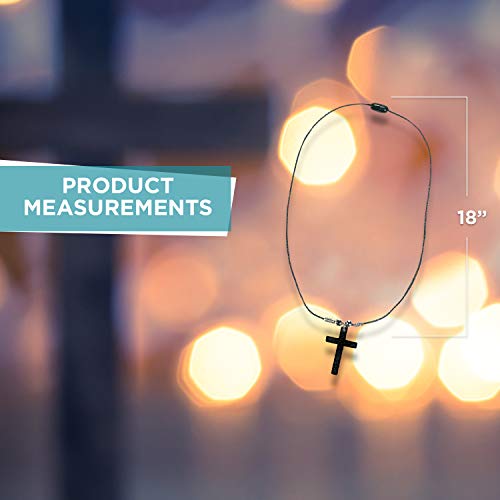 Fun Express Hematite Cross Necklace (Pack of 12) 1 1/4" Hematite Cross on 18" black cord3