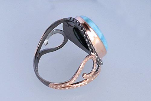 Bague larimar en argent sterling 925, le bijou idéal pour vos tenues d'été