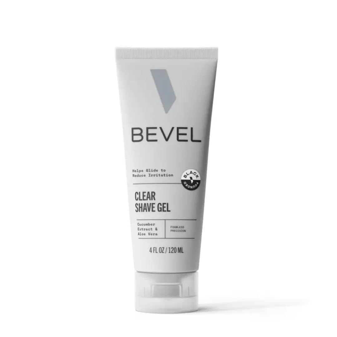 Bevel Cooling Shave Gel for Men, Clear Shave Gel for Precise Detailing and Edging with Aloe Vera and Cucumber Extract to Soothe Skin and Prevent Razor Bumps - 4 Fl Oz