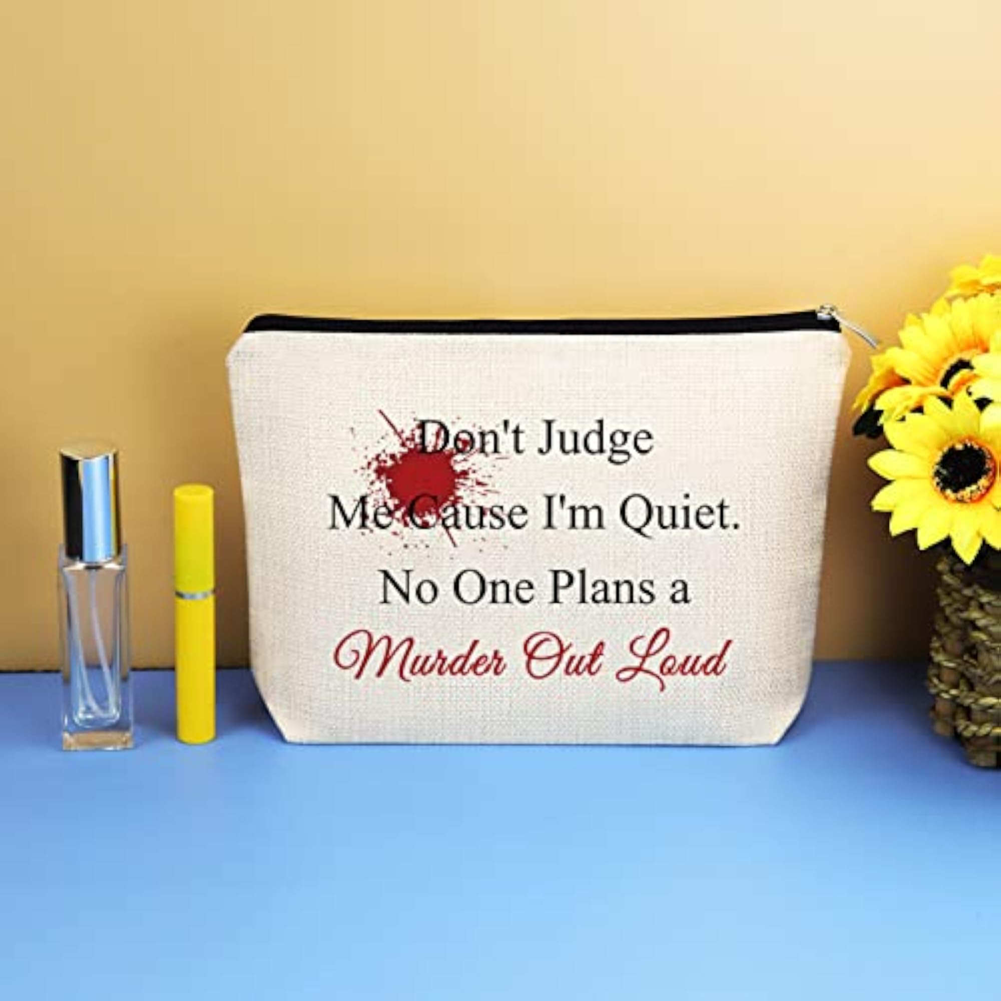True Crime Gift Makeup Bag, Fun Design