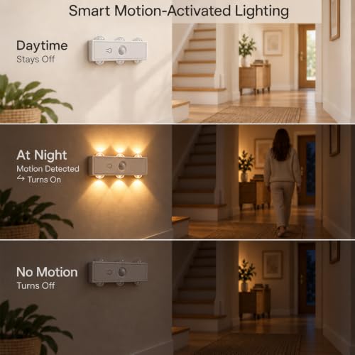 Lazukes Motion Sensor Wall Light Rechargeable Battery Operated Wall Sconces | Wireless No Drill Indoor Lamp, Peel and Stick 3CCT Magnetic Adhesive Wall Sconce for Hallway Stair Bedroom Closet - image 4