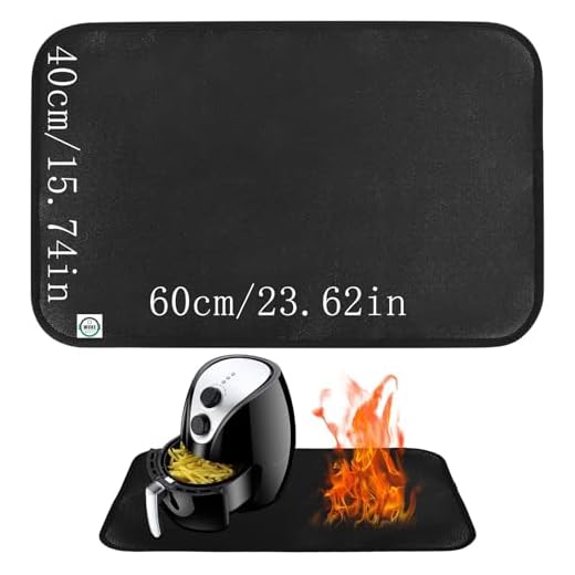 Alfombrilla Ignífuga, 60 x 40 cm Alfombra Resistente al Fuego, Alfombra Ignífuga Cocina de Sobremesa, Alfombrilla Protectora Contra el Calor, Tapete Protector para Freidora de Aire Barbacoa de Gas