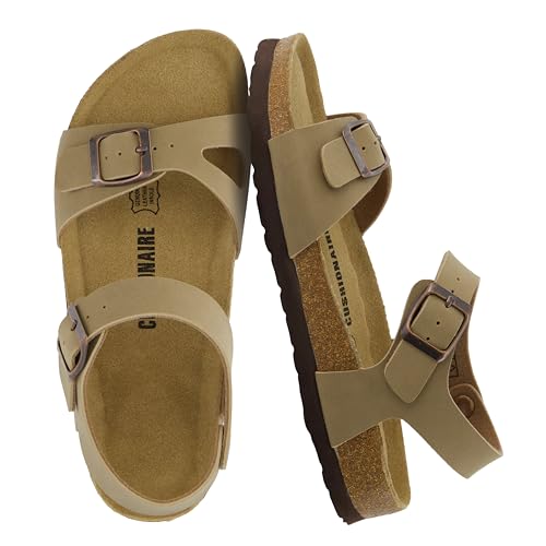 Image of CUSHIONAIRE Lauri Cork Footbed Sandals for Women with Back Strap, Adjustable Double Buckle Ankle Strap Sandals, Memory Foam