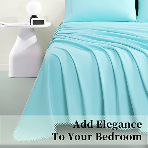 Image of 100% Egyptian Cotton Sheets California King Size,1000 Thread Count Luxury Heavy Bed Sheets Set,Very Smooth Soft with 18 inch Deep Pocket Sheets 4 Pc Set (Seafoam, California King)