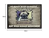 Print Royal Fußmatte personalisiert mit eigenem Hundefoto und Wunschname selbst gestalten - Verschiedene Größen bis 120 cm - Hunde-Fußmatte Bedrucken - 75 x 50 cm