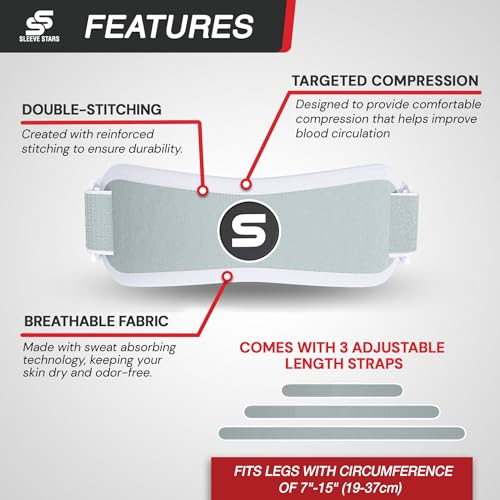 Image of Sleeve Stars Swedish Brand Patellar Tendon Support Strap for Women & Men Effective Osgood Schlatter Knee Brace Youth & Kids Knee Brace with 3 Adjustable Length fits 7 inch-15 inch (Single /Mint Green /Kids)