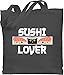 Shirtracer Anime Merch Manga Deko - Sushi Lover - Unisize - Dunkelgrau - anime stoffbeutel - WM101 - Stoffbeutel aus Baumwolle Jutebeutel lange Henkel
