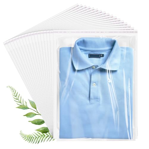 70 Pack 12x16 Clear Cellophane Bags Transparent Plastic Bags for Shirts Gift Wrapping Party Favors & Artwork
