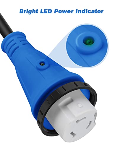 50 Amp To 15 Amp Rv Adapter,Heavy-Duty Rv Power & Electrical Supplies,Rv Power Adapter With Twist Lock,Led Indicator (15 Male - 50 Female Twist) #TOP5