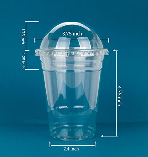 Image of •GOLDEN APPLE Cup series, 16oz Clear Plastic cups +4oz insert with Dome lids No hole 50sets, (50cups +50insert + 50 Dome lids)