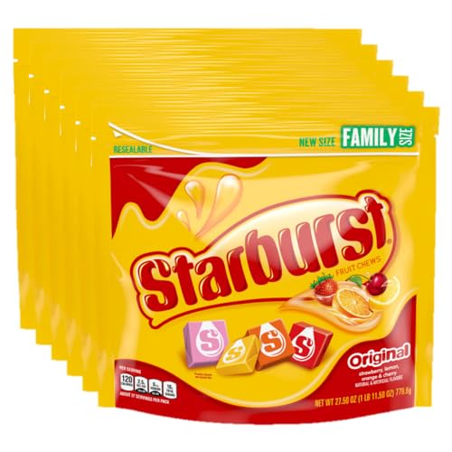 STARBURST Original Fruit Chews Chewy Candy Bulk Pack, Family Size, 27.5 oz Bag (Pack of 6)