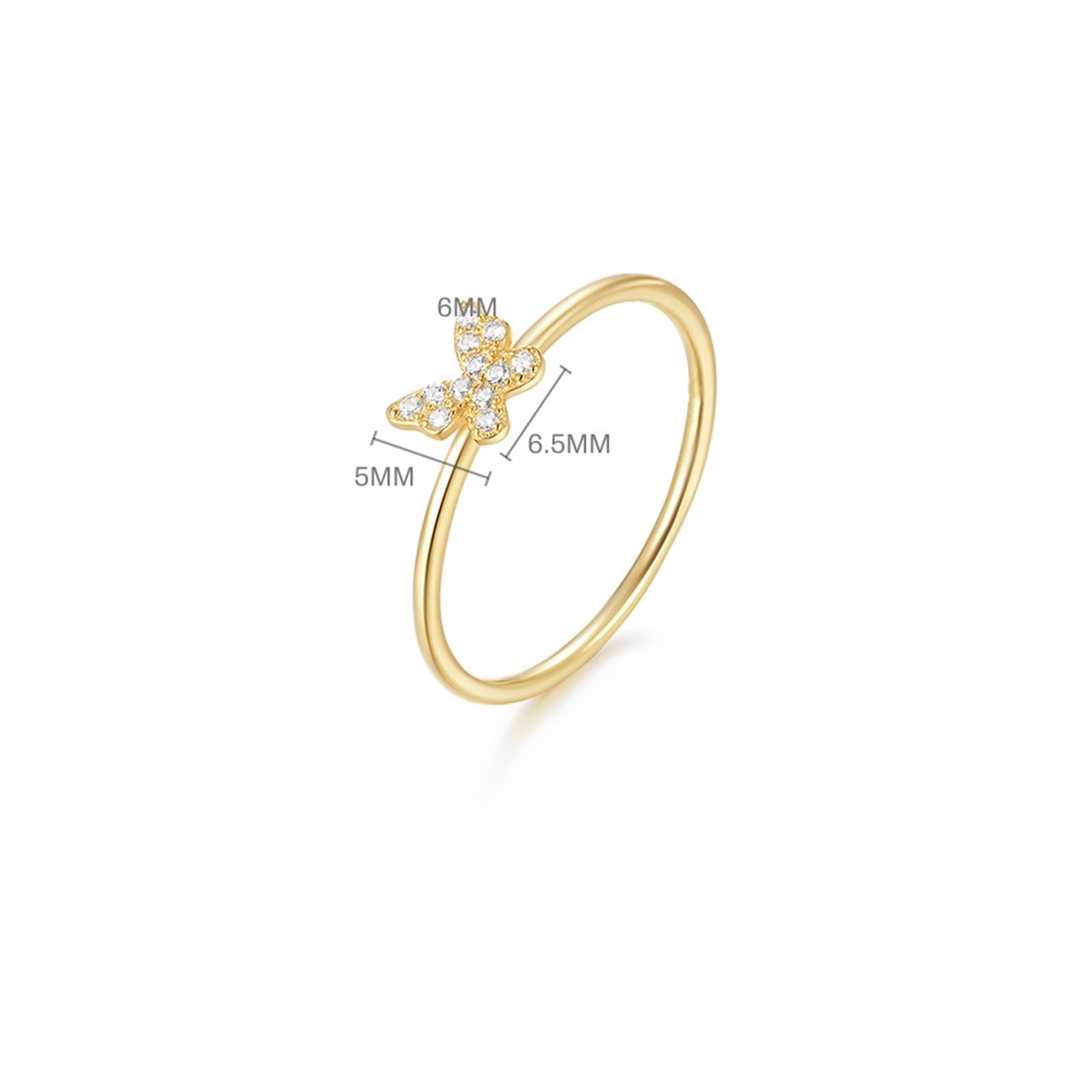 KnSam Echt Gold Schmuck Trauringe 9K/14K Gold, Moissanit Pärchen Ringe Au375/ 585 Gold, Schmetterling Eheringe, Gr.47-62