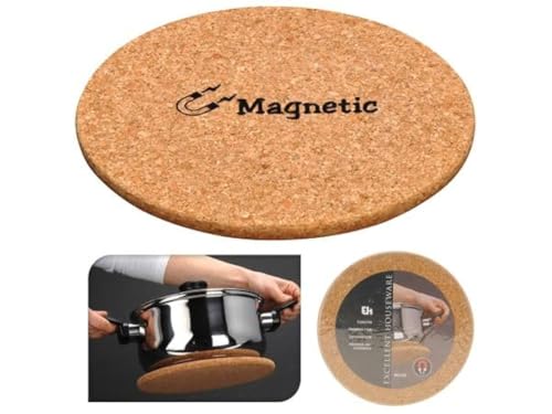 Magnetic Cork Trivet | 21cm Round Magnetic Cork Trivet Heat Resistant Non Slip Coaster - Table Protection Mat Pan Stand