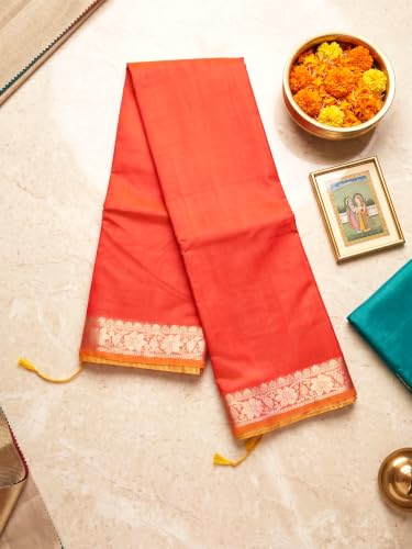Image of Women's Pure Cotton Banarasi Silk Saree With Unstitched Blouse Piece