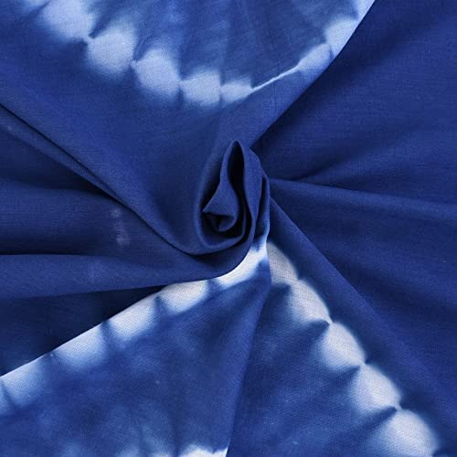 Tissu de coton Shibori de 5 mètres teint à la main en bleu indigo pour couture au mètre