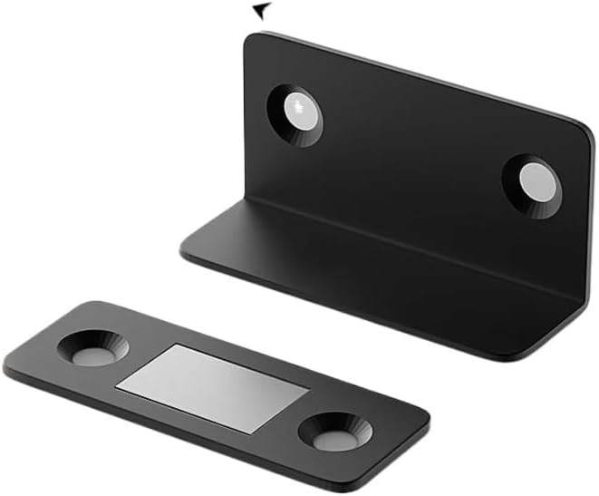 Magnetic Door Catch Latch -Invisible Strong Adhesion, Drill-Free Mount, Seamless Release- Ideal for Cabinets, Sliding Doors(Black 4pcs)