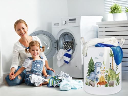 Image of Kids Laundry Hamper,Dinosaur Laundry Basket Collapsible Boys Storage Baskets for Home Decor,Office,Toy Organizer,(Cute Dinosaur)