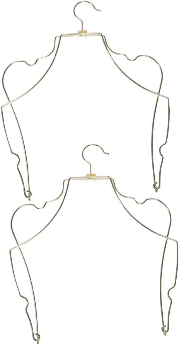 Ciieeo 2pcs Metal Swimsuit Hangers Foldable Bikini Clothes Hangers for Retail Display, Bathing Suit and Rack, Gold Color for Women’s Swimwear and Dresses
