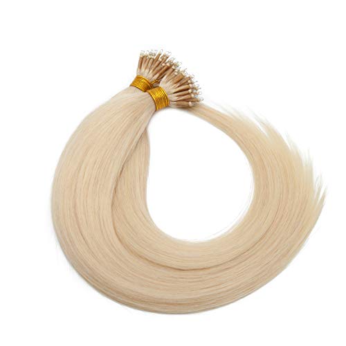 Nano Ring Human Hair Extensions 20inch 50g/PACK 50 Strands #613 Light Blonde
