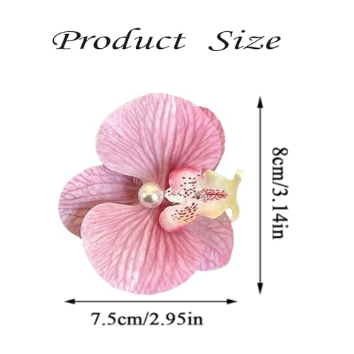 6 Piezas Pinzas de Pelo Orquídea Artificial Tropical miniatura 6
