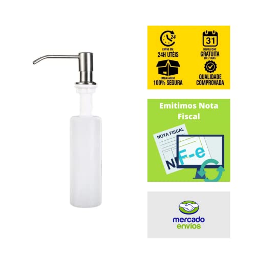 SOFTINOX Dispenser de Detergente/Sabonete Líquido Embutido - 350 ml, Aço Inox Escovado, Softinox - P