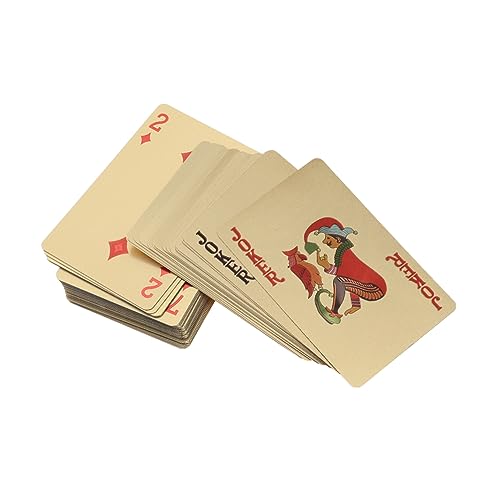 Abaodam 3stücke Goldene Spielkarten Vergoldete Pokerkarten Für Und Freundesabende Wasserfest Und Langlebig Für Spielabende Sammlerstück – Bild 6