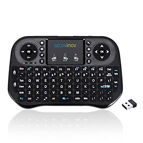 Mini Wireless Keyboard with Touchpad, 2.4Ghz Wireless Mini Handheld Keyboard with Rechargeable Battery, Remote Control Keyboard Compatible with PC, Laptop, Smart TV, Windows, TV Box, etc
