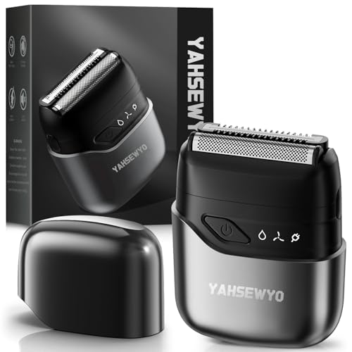 Foil Shaver Electric Razor for Men Mini Shavers for Men Waterproof Mens Electric Shavers Cordless Rechargeable Double Floating Blade for Close Shaving Travel Razors Trimmer Wet & Dry 90min Runtime