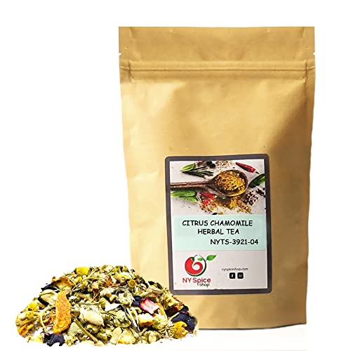 Ny Spice Shop Citrus Chamomile Herbal Tea – 8 Oz (Ounce) Natural Chamomile Citrus Herbal - Certified Natural, Kosher Tea - Naturally Caffeine Free With No Artificial Ingredients #TOP28