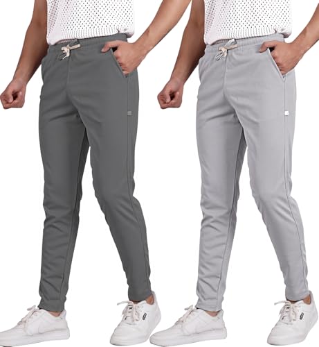 Image of Septem Men's Cotton Blend Track Pants for Active Lifestyles, Stylish Design Comfortable and Versatile Active Wear Combo Pack of 2|81