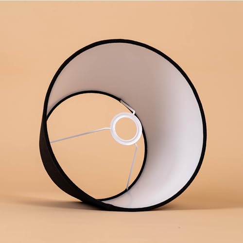 Image of Divine Trends Cotton Black Color Tapered Lamp Shade 12 inch Inches Bottom Diameter Compatible with E27 & E14 Holders (Pack of 1)