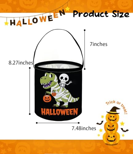 Image of Dinosaur Basket Halloween Storage Bins Gift Basket Cute Storage Box Book Shelf Bin(Black Dinosaur)
