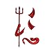 VOSAREA 3D Metall Auto Aufkleber Auto Lenkrad Aufkleber Teufel Dämon Auto Aufkleber Emblem Aufkleber Automotive Dekoration (rot)