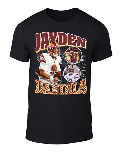 DTGVirgil Black Washington Jayden Daniels Bootleg Style Throwback Style T-Shirt Mens Adult Large