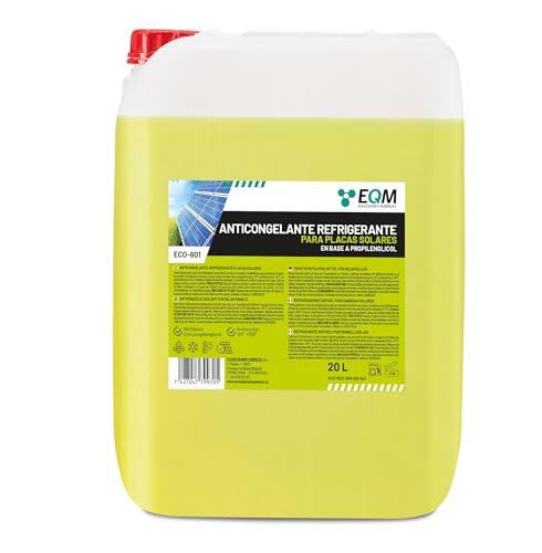 EQM - ECO-601 - Refrigerante-Anticongelante para Placa Solar - 20L - Líquido Caloportador con Base...