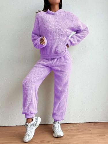 Image of THE DRY STATE Women's Basic Fit Teddy Fur Hoodie with Kangaroo Pocket