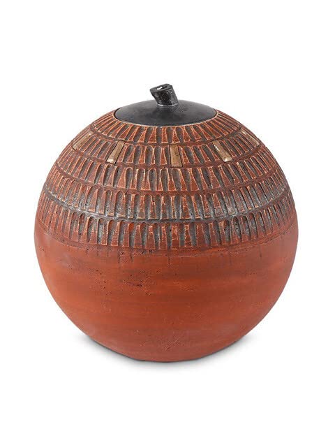 Urne funéraire en céramique artisanale rouge brique pour cendres adultes et columbarium